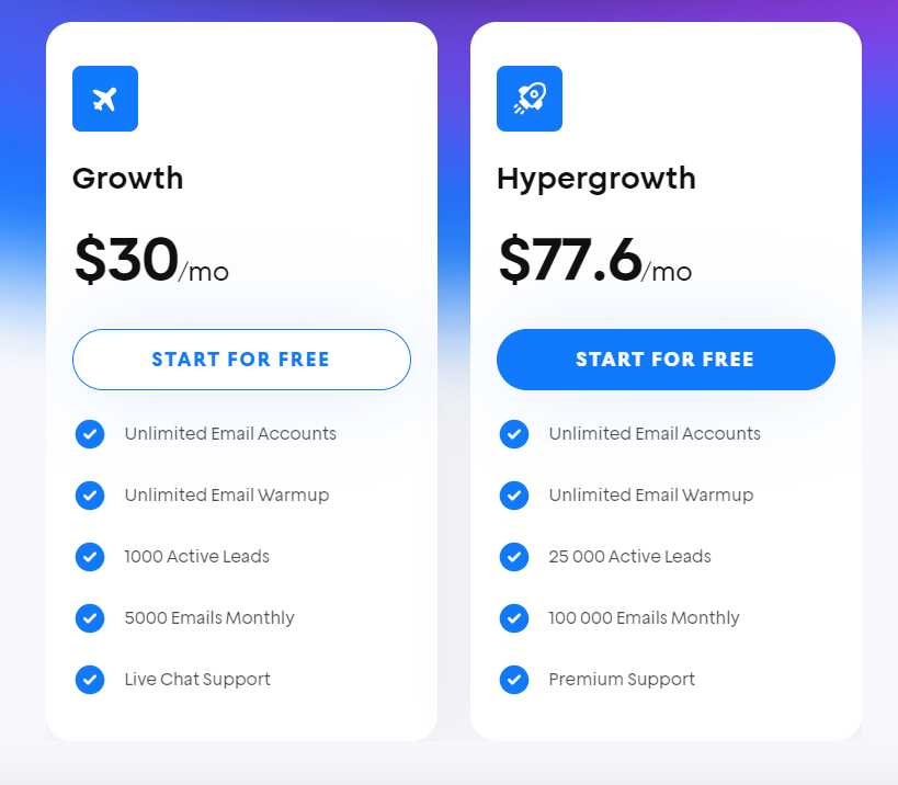 Instantly pricing plans