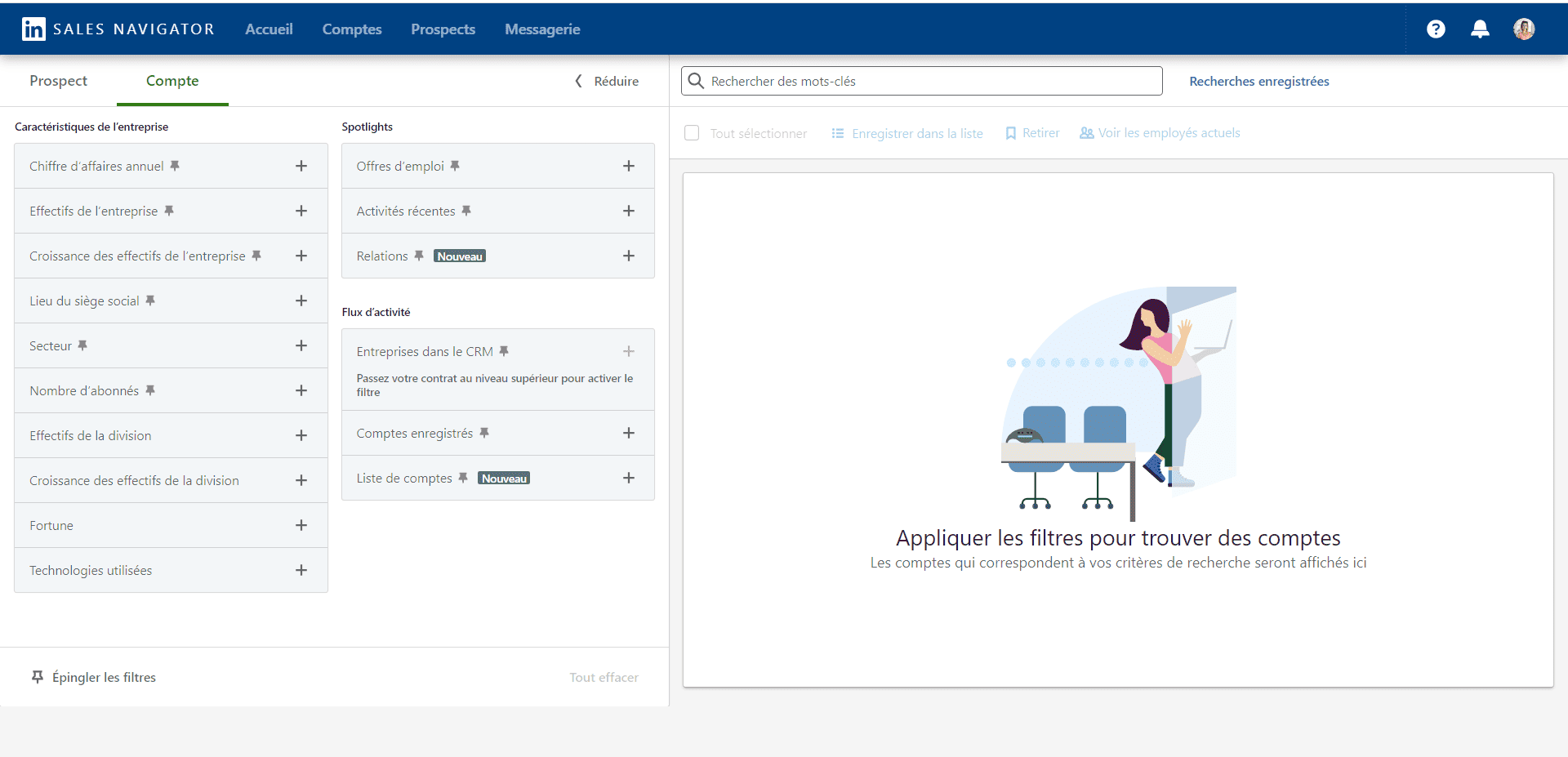 Sales Navigator filters