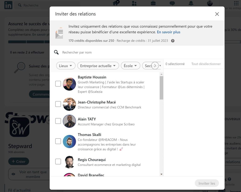 Invite connections on LinkedIn