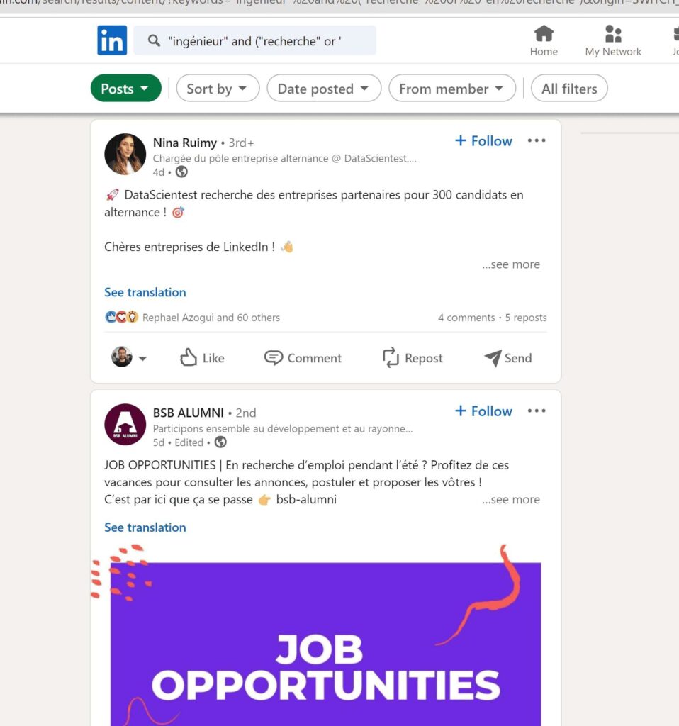 LinkedIn search