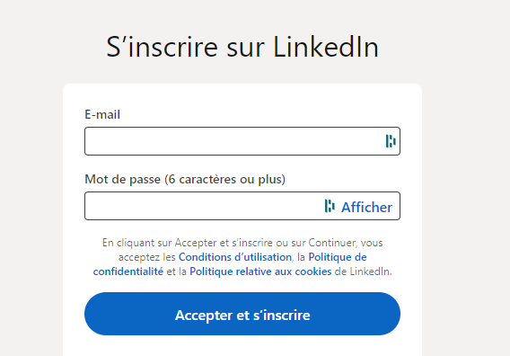 Sign up on LinkedIn