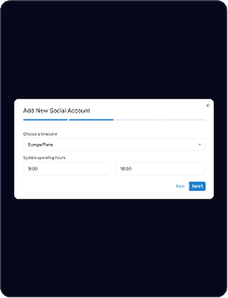 Buzz setup, step 2: Set the working hours