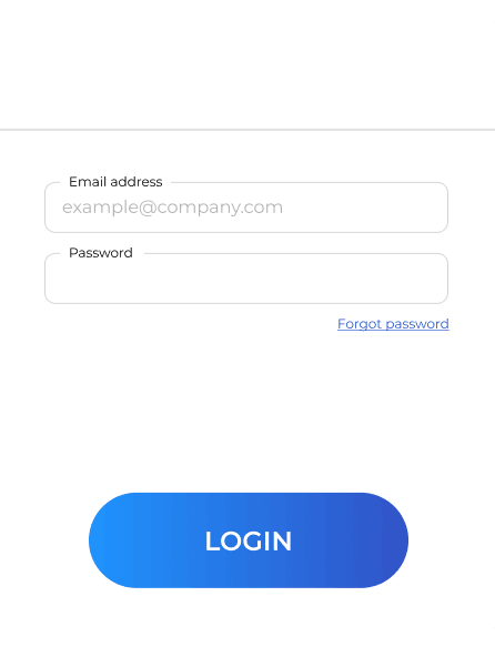 Login screen of an automation tool