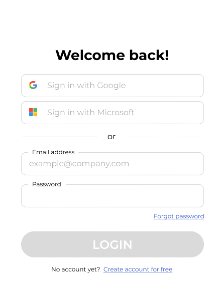 Sign-in options of an automation tool