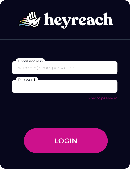 HeyReach setup, step 1: Log in to HeyReach