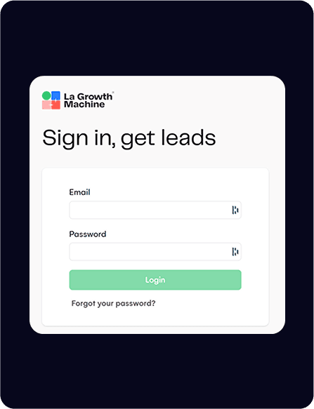 La Growth Machine setup, step 1: Log in to La Growth Machine