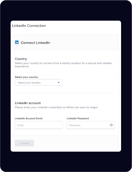 Meet Alfred setup, step 2: Connect LinkedIn