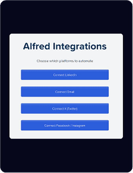 Meet Alfred setup, step 1: Open Integrations